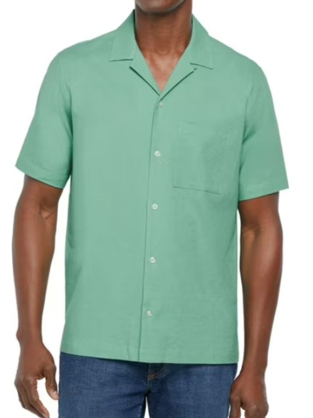 GAP Mint Green Short-Sleeve Camp Button-Down Shirt Linen blend